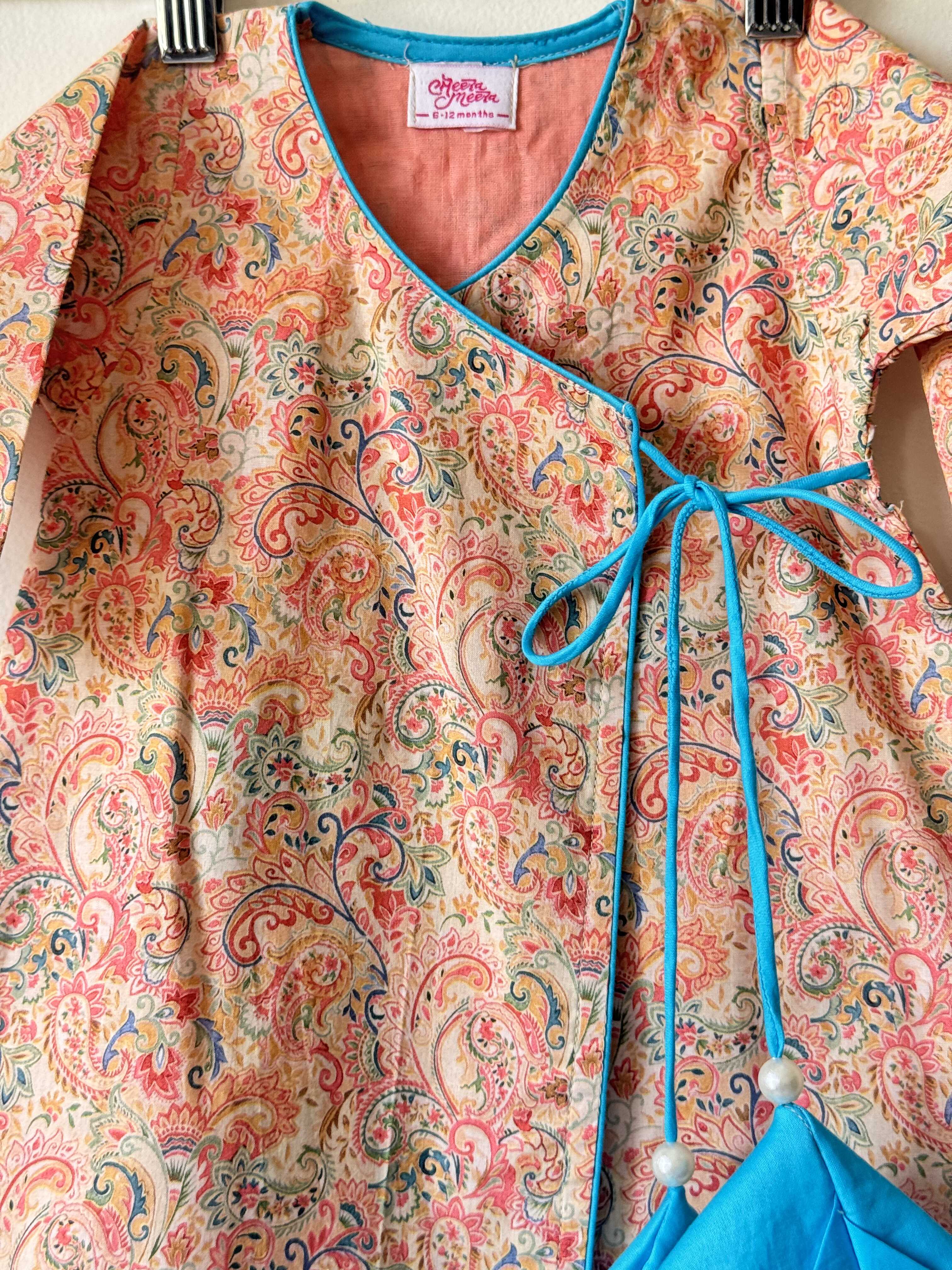Paisley Print Angrakha Dress