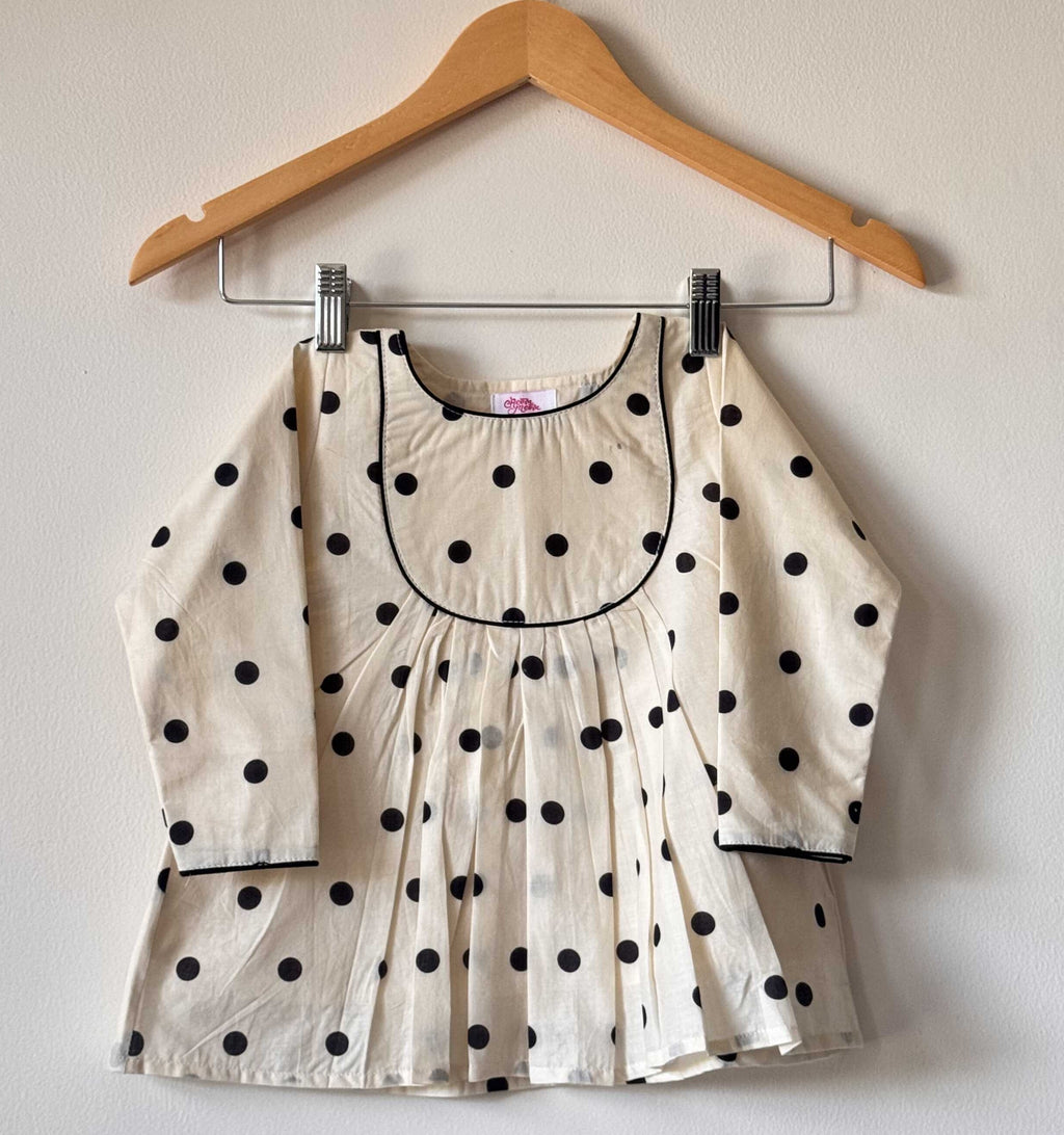 Girls Pure Cotton Polka Dot A-Line Dress