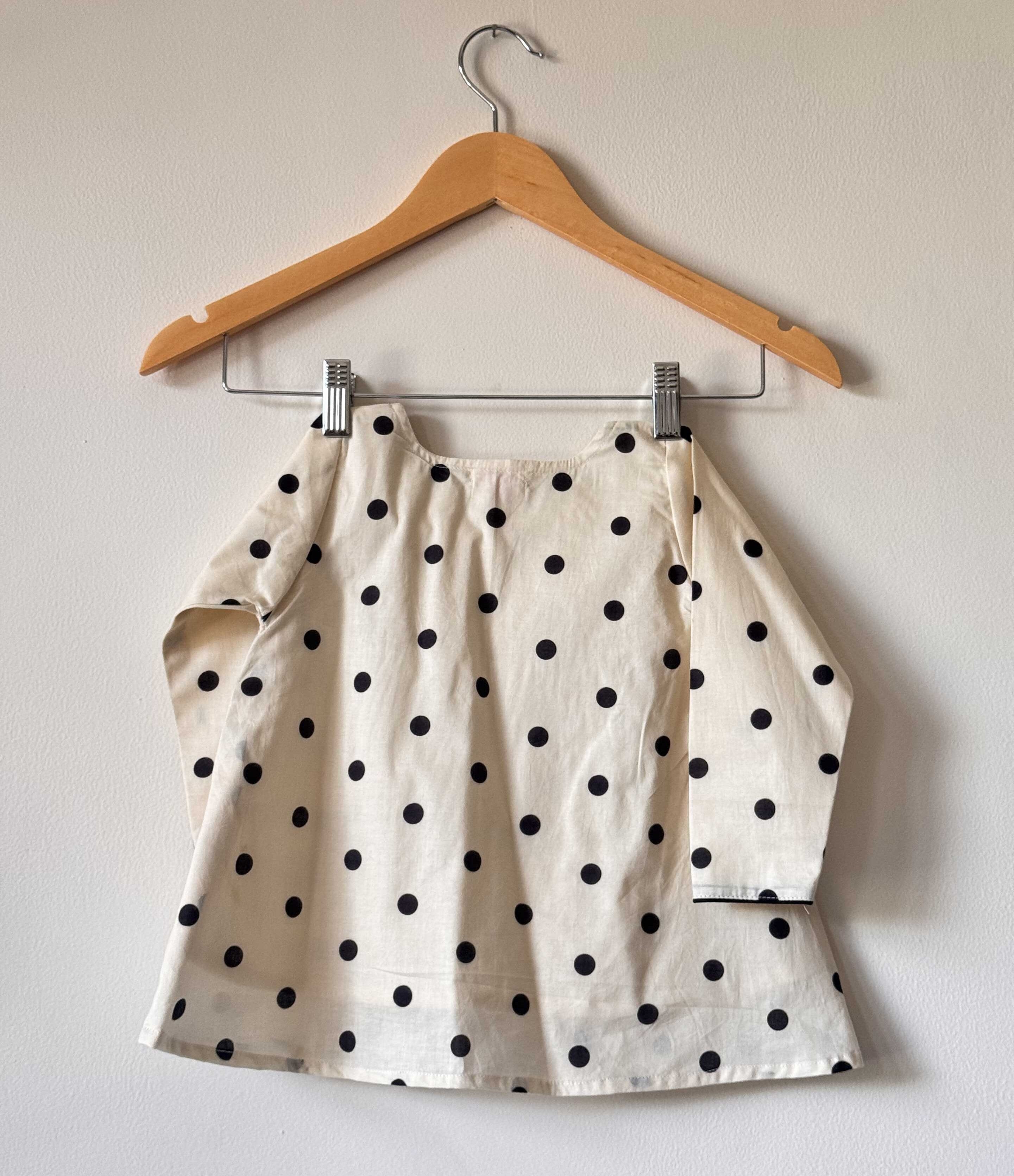Girls Pure Cotton Polka Dot A-Line Dress