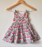 Pink Lotus Motif Cotton Dress
