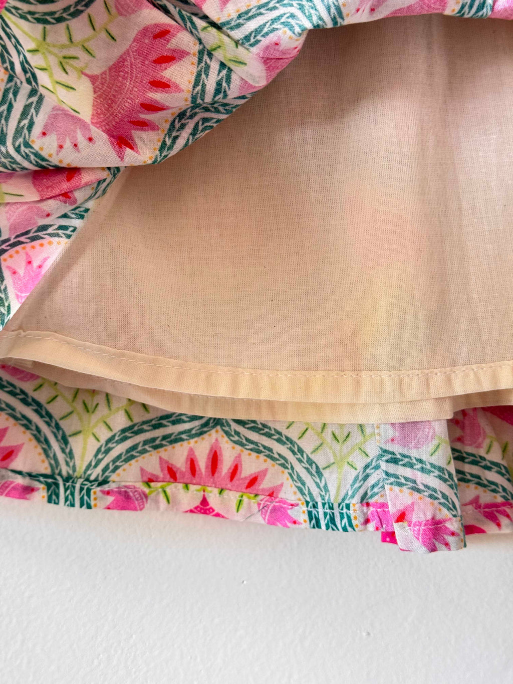 Pink Lotus Motif Cotton Dress