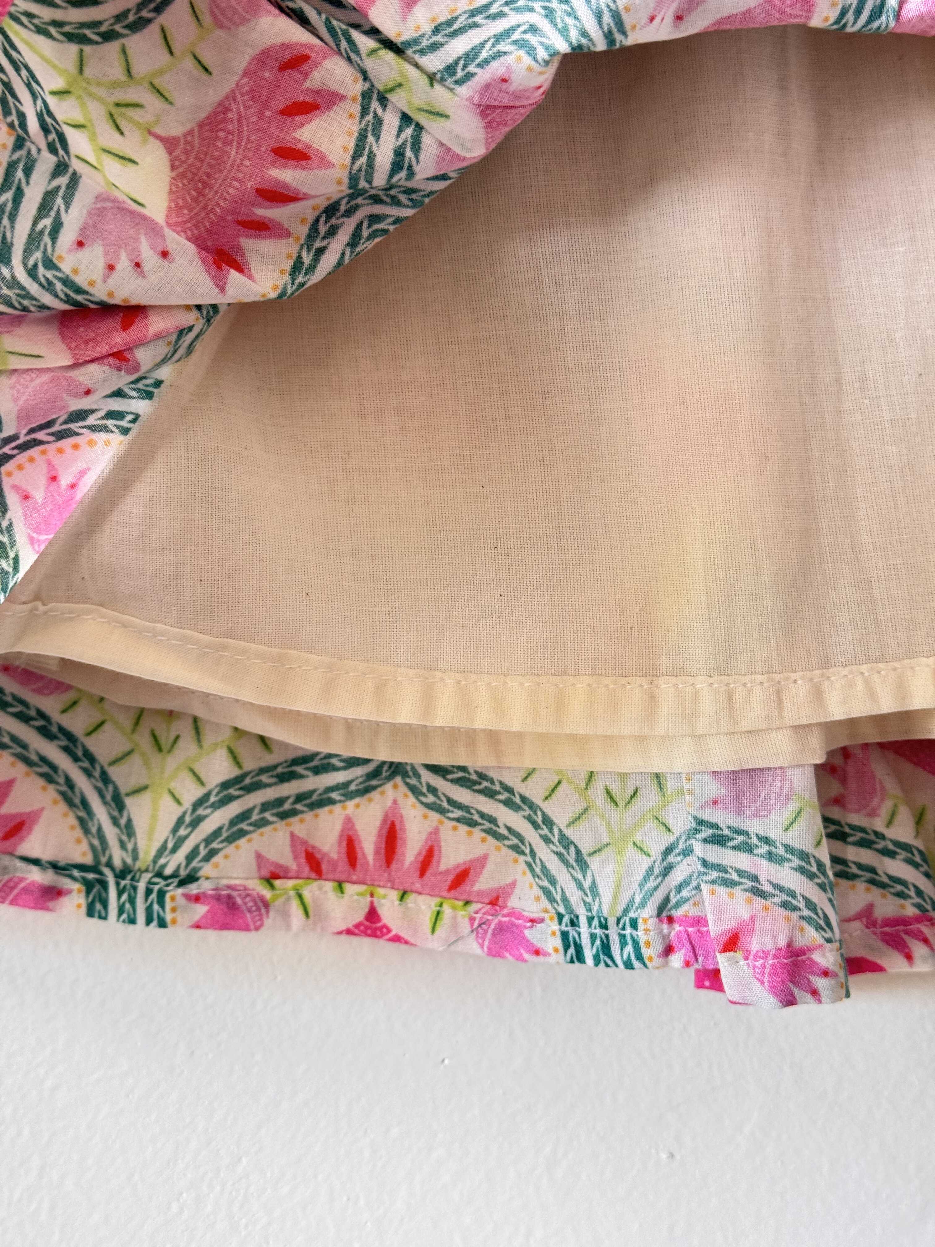 Pink Lotus Motif Cotton Dress