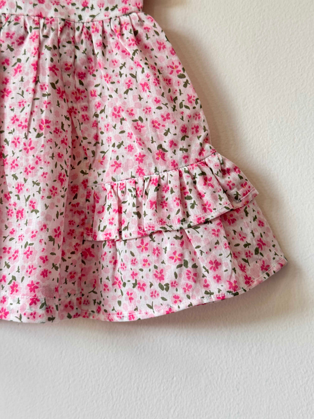 Floral dress with ruffled layers