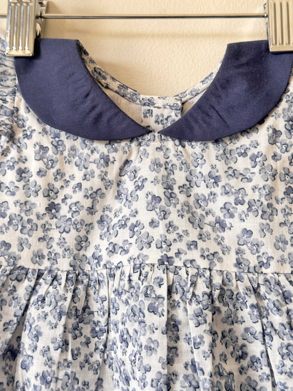 Blue Floral Mul-Mul Tiered Dress