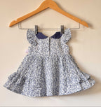 Blue Floral Mul-Mul Tiered Dress