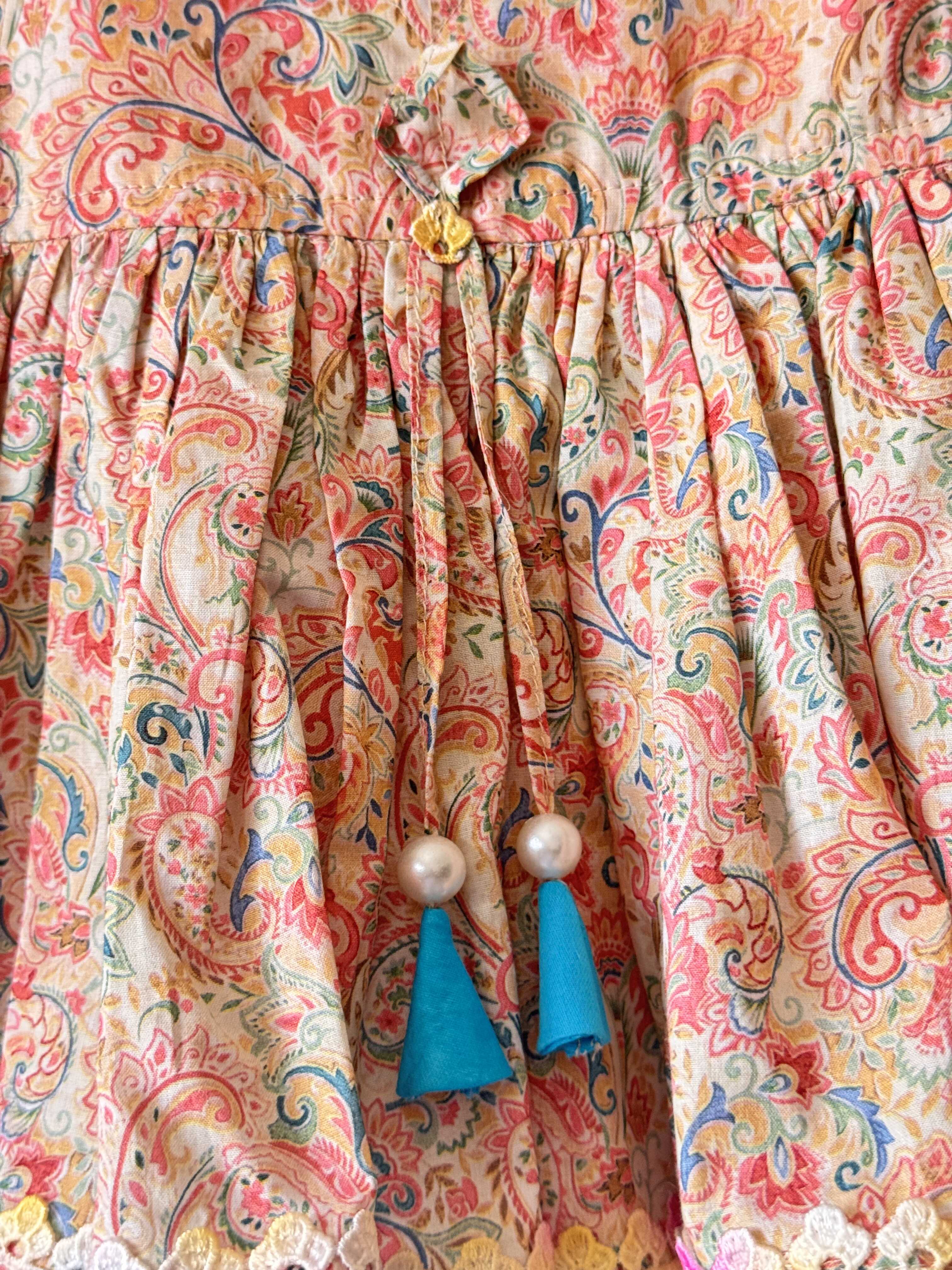 Baby Girl Paisley Puffed Sleeve Dress