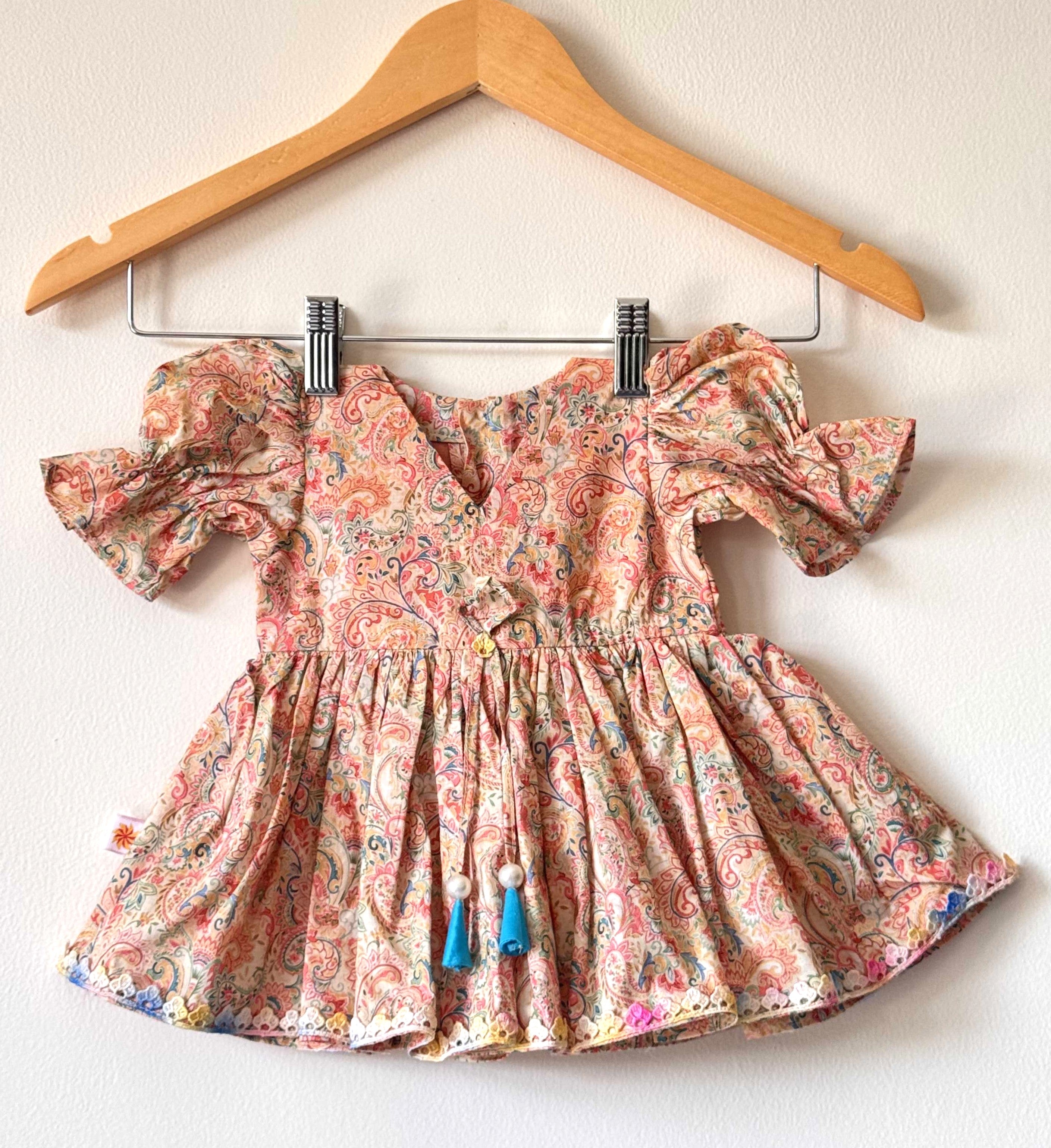 Baby Girl Paisley Puffed Sleeve Dress