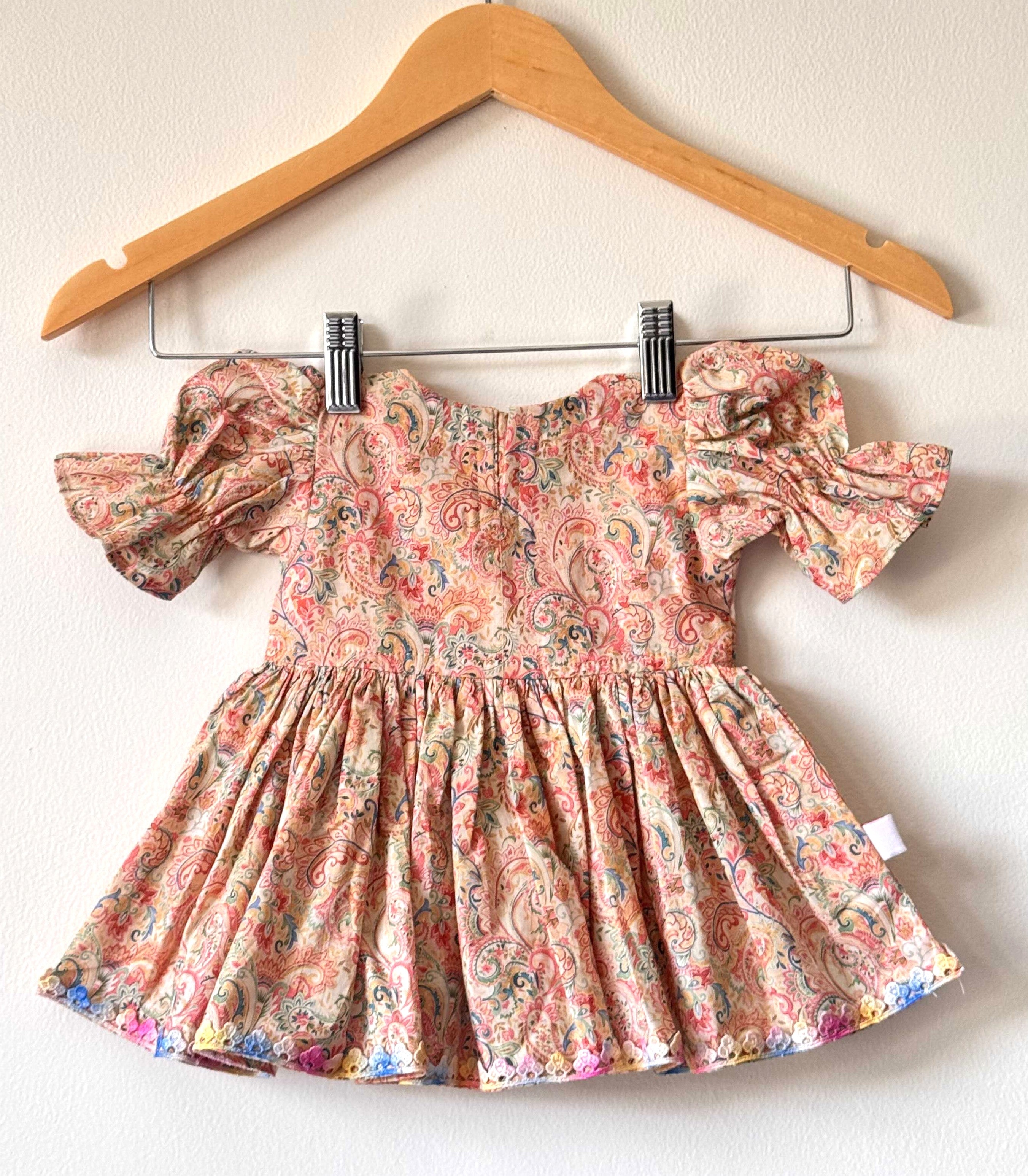 Baby Girl Paisley Puffed Sleeve Dress