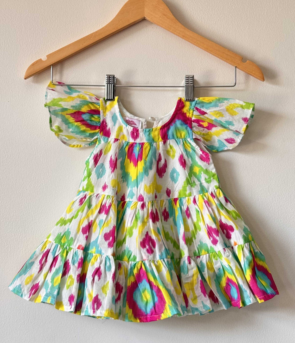 Multi Colour Tie-Dye Tiered Dress