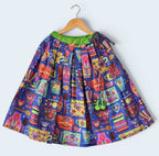 Cute Motif Printed lehenga Choli set with Contrast Collar