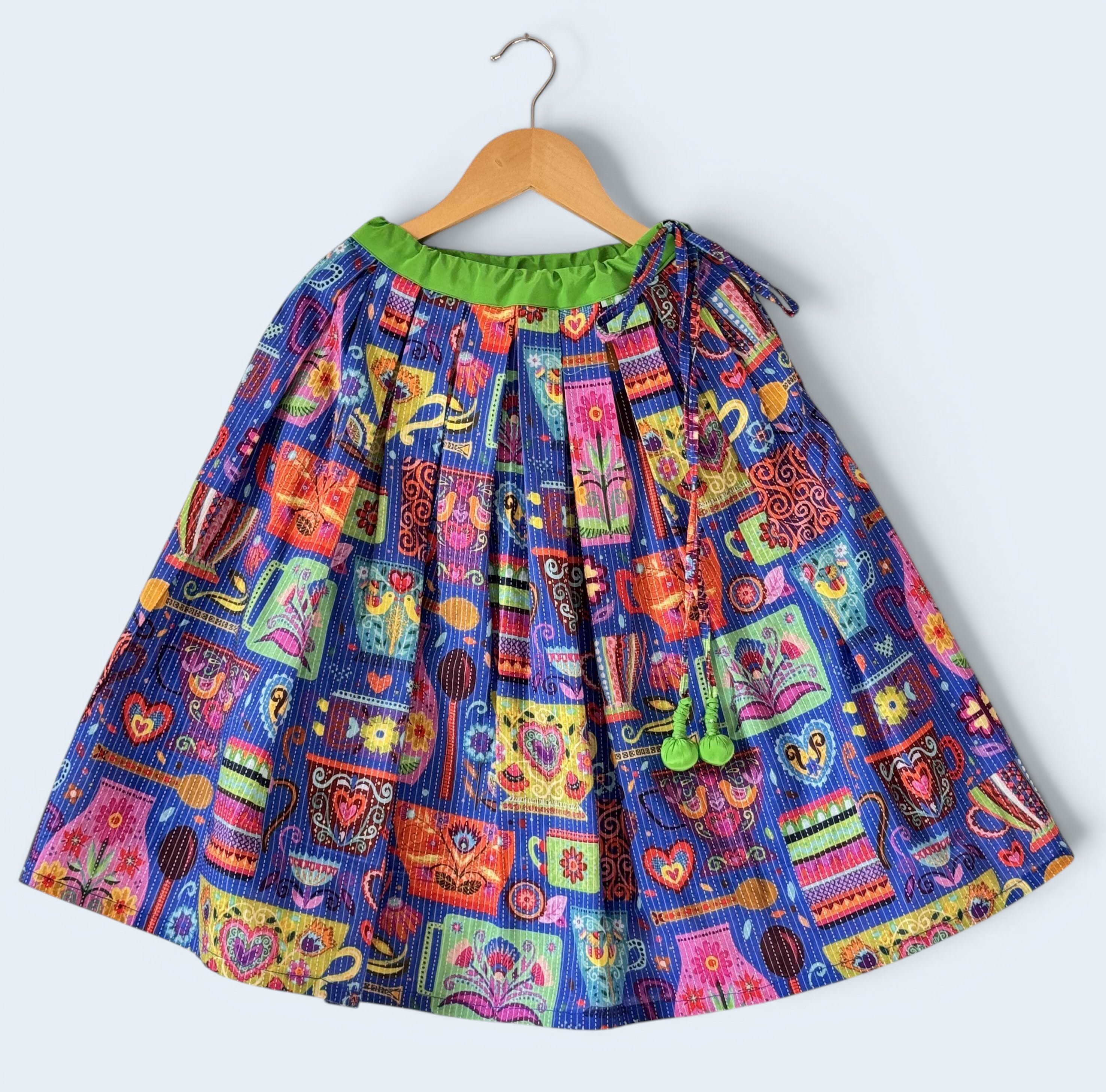 Cute Motif Printed lehenga Choli set with Contrast Collar