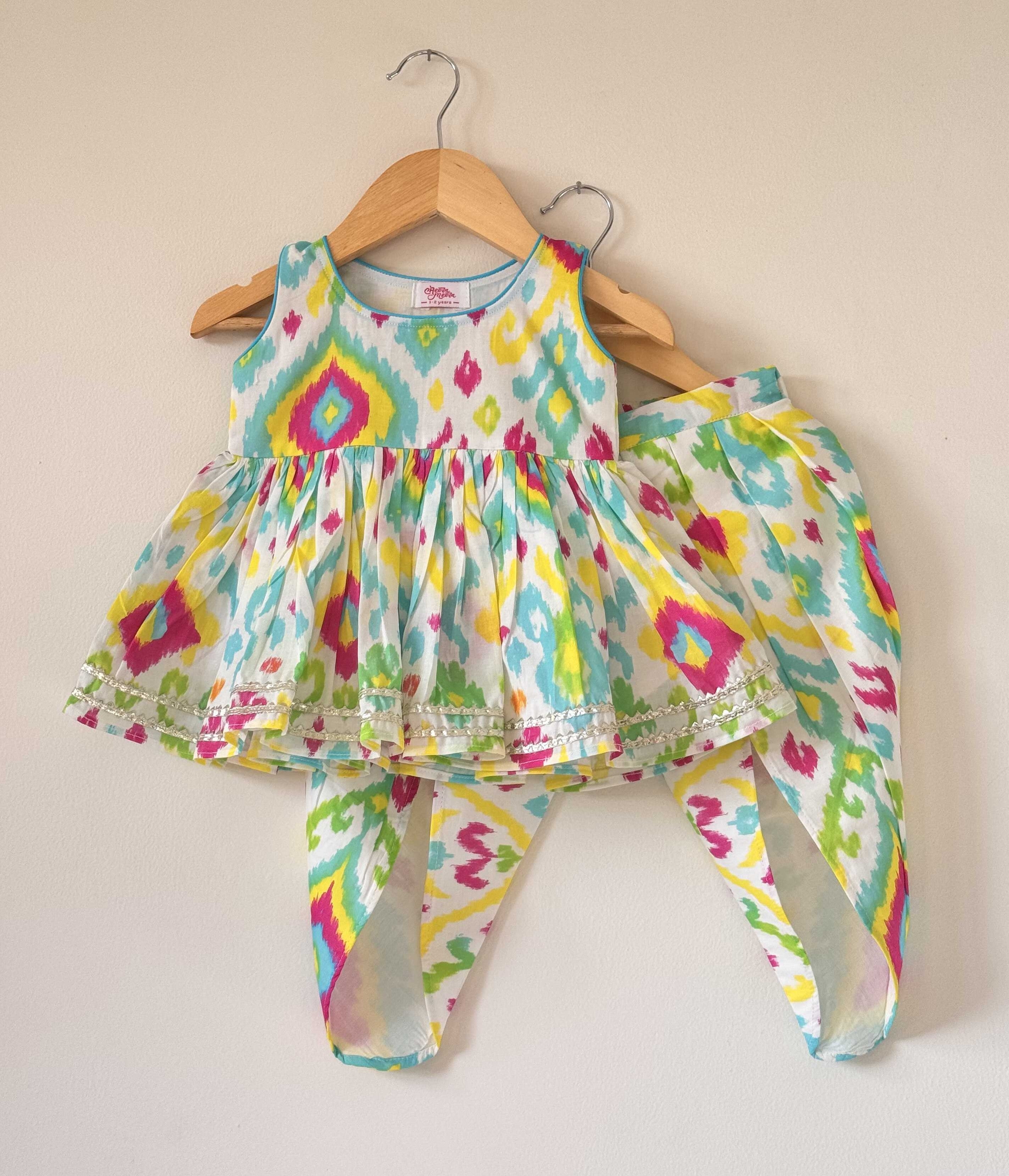 Multi-Colour Tie-Dye Dhoti Set