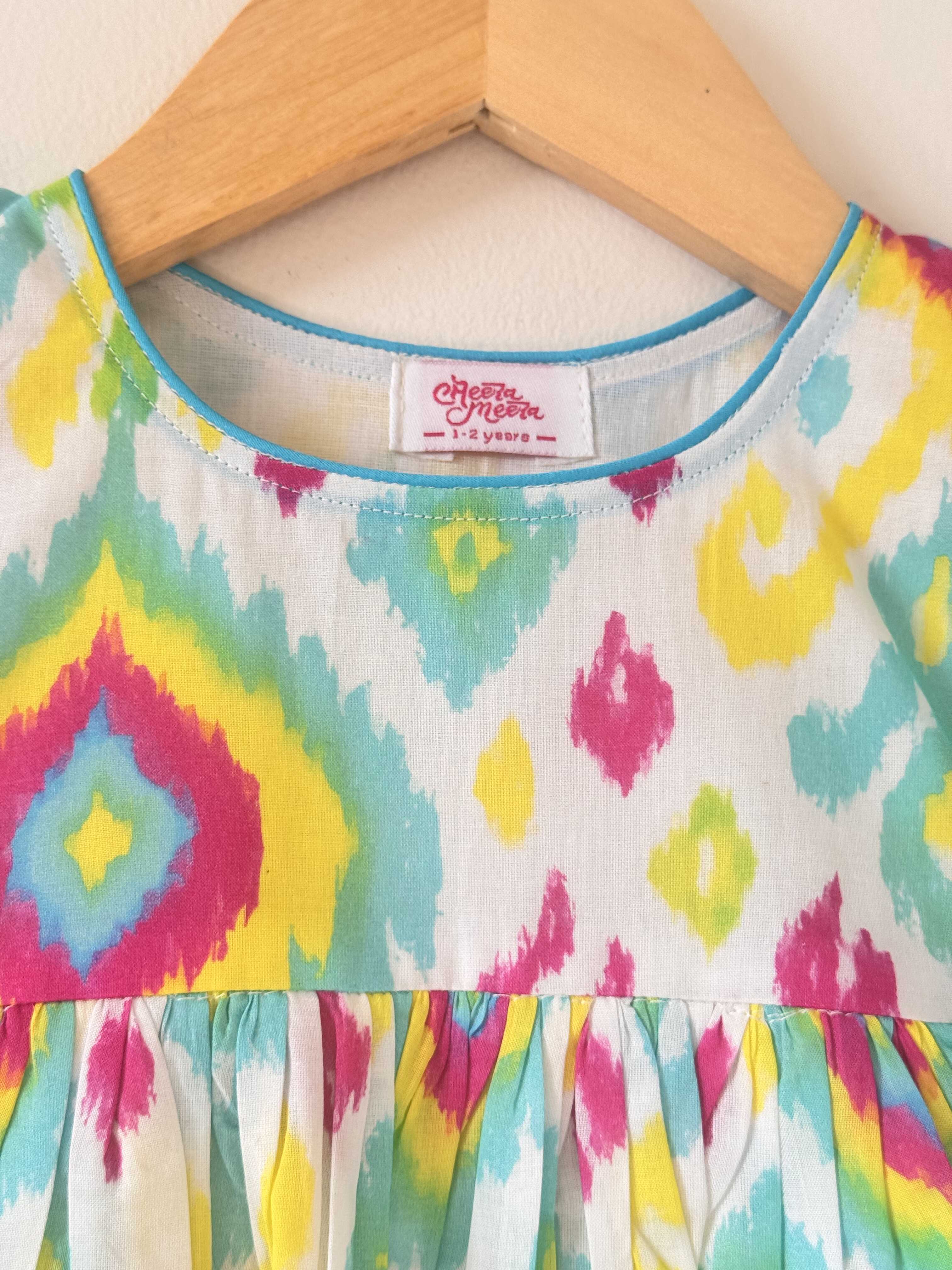 Multi-Colour Tie-Dye Dhoti Set