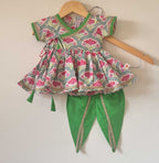 Baby Girl Floral printed Dhoti Set