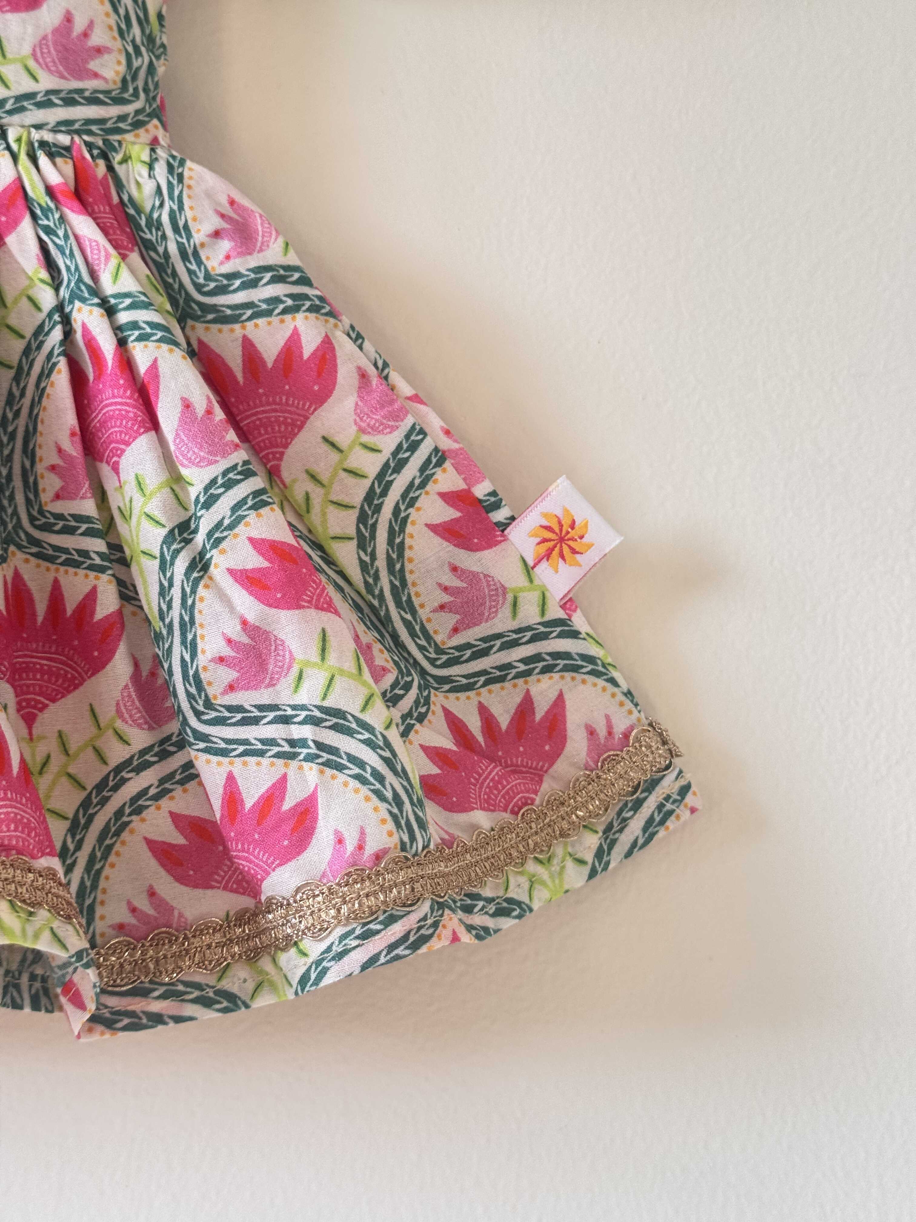 Baby Girl Floral printed Dhoti Set