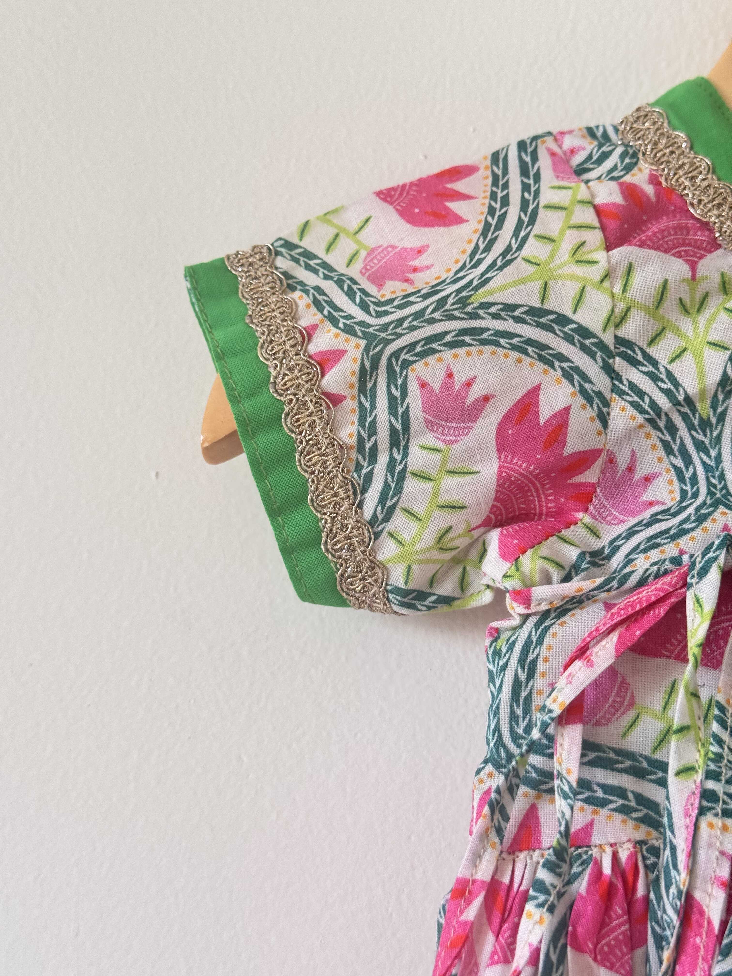 Baby Girl Floral printed Dhoti Set
