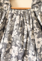 Grey Pure Cotton Floral Print Dress