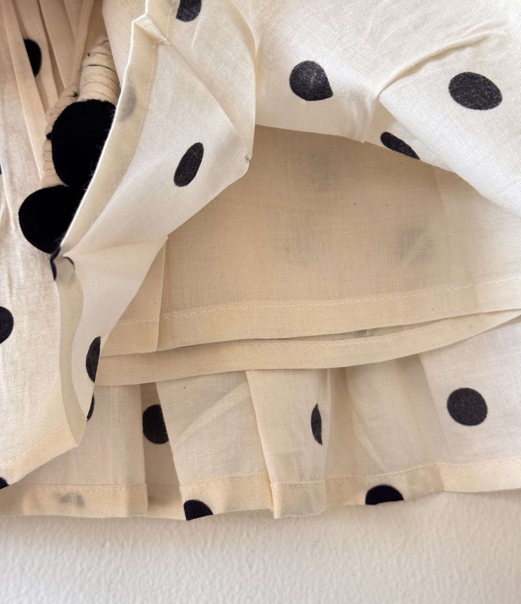 Pure Cotton Polka Dot Angrakha Kurti Set