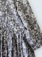 Cotton Printed Nursing & Maternity Dress with Long Puffed Sleeve