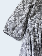 Cotton Printed Nursing & Maternity Dress with Long Puffed Sleeve