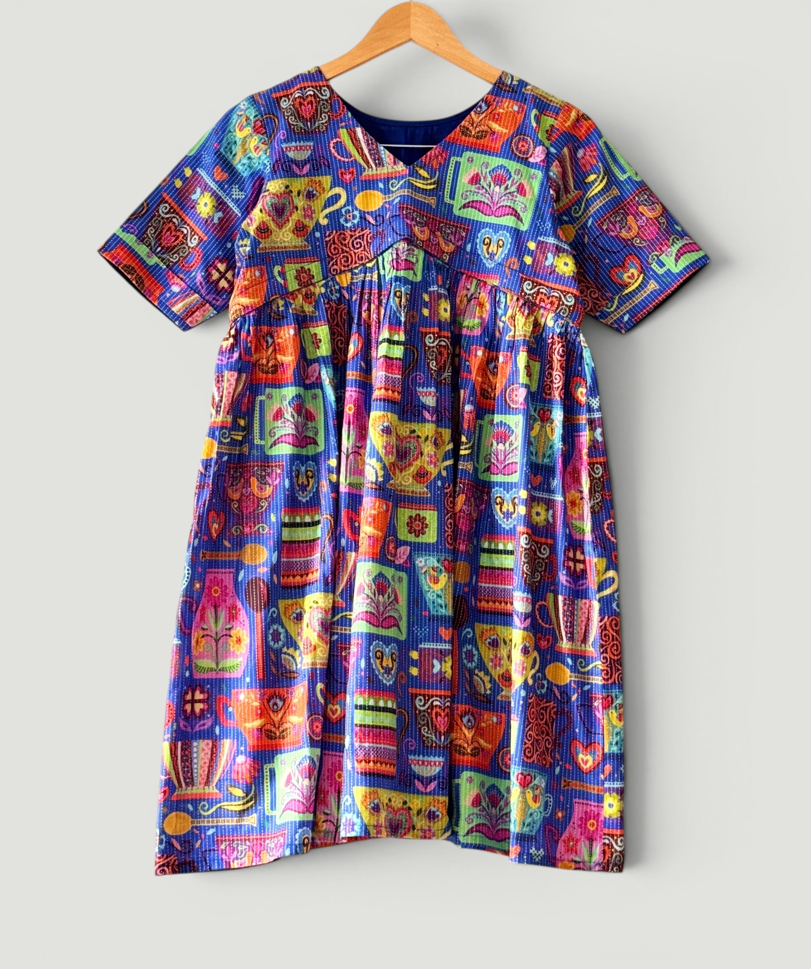 Printed Cotton Empire Line Maternity & Nursing Dress