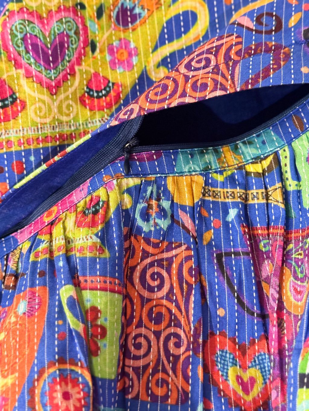 Printed Cotton Empire Line Maternity & Nursing Dress