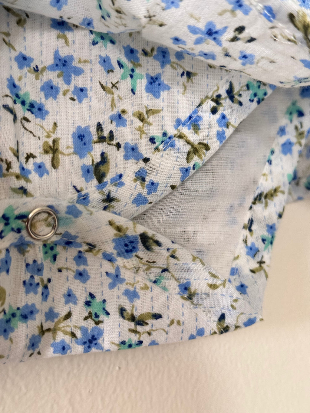 Baby Girl Blue Floral Cotton Bodysuit Dress