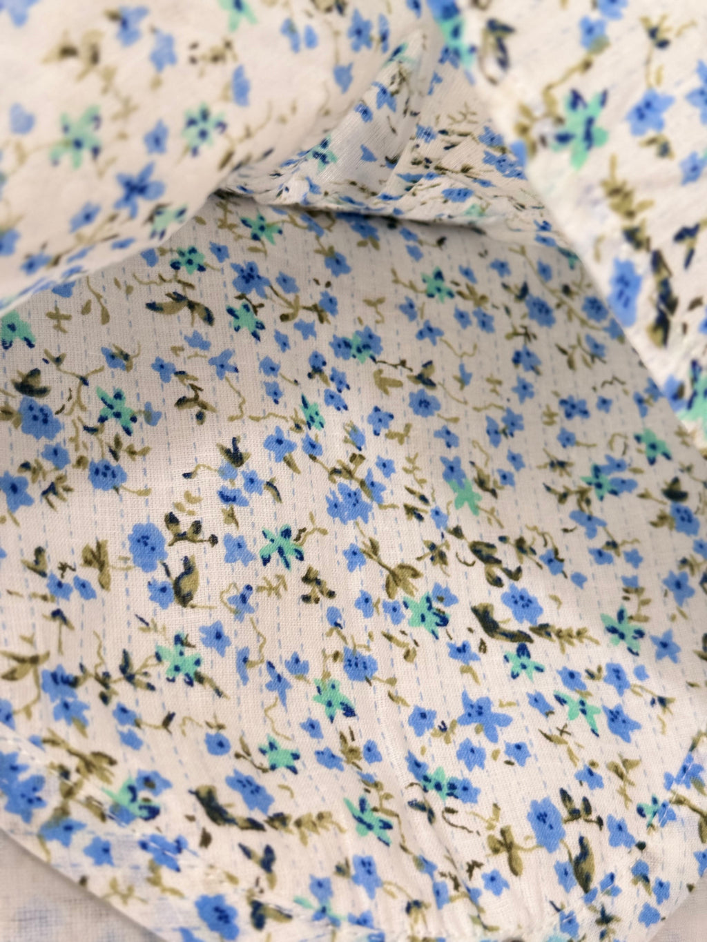 Baby Girl Blue Floral Cotton Bodysuit Dress