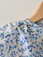 Baby Girl Blue Floral Cotton Bodysuit Dress