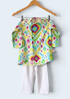 Boys Multi-Color Tie Dye Kurta Pajama Set