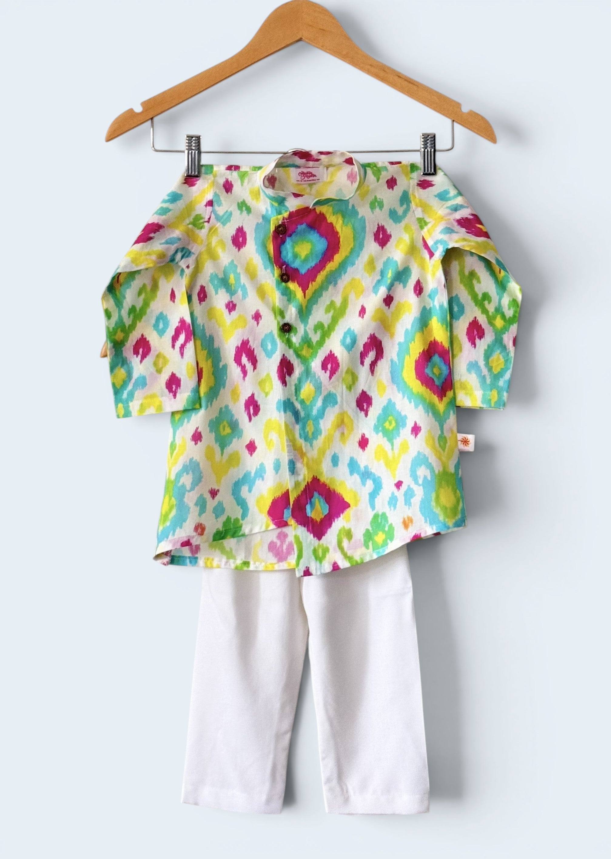 Boys Multi-Color Tie Dye Kurta Pajama Set