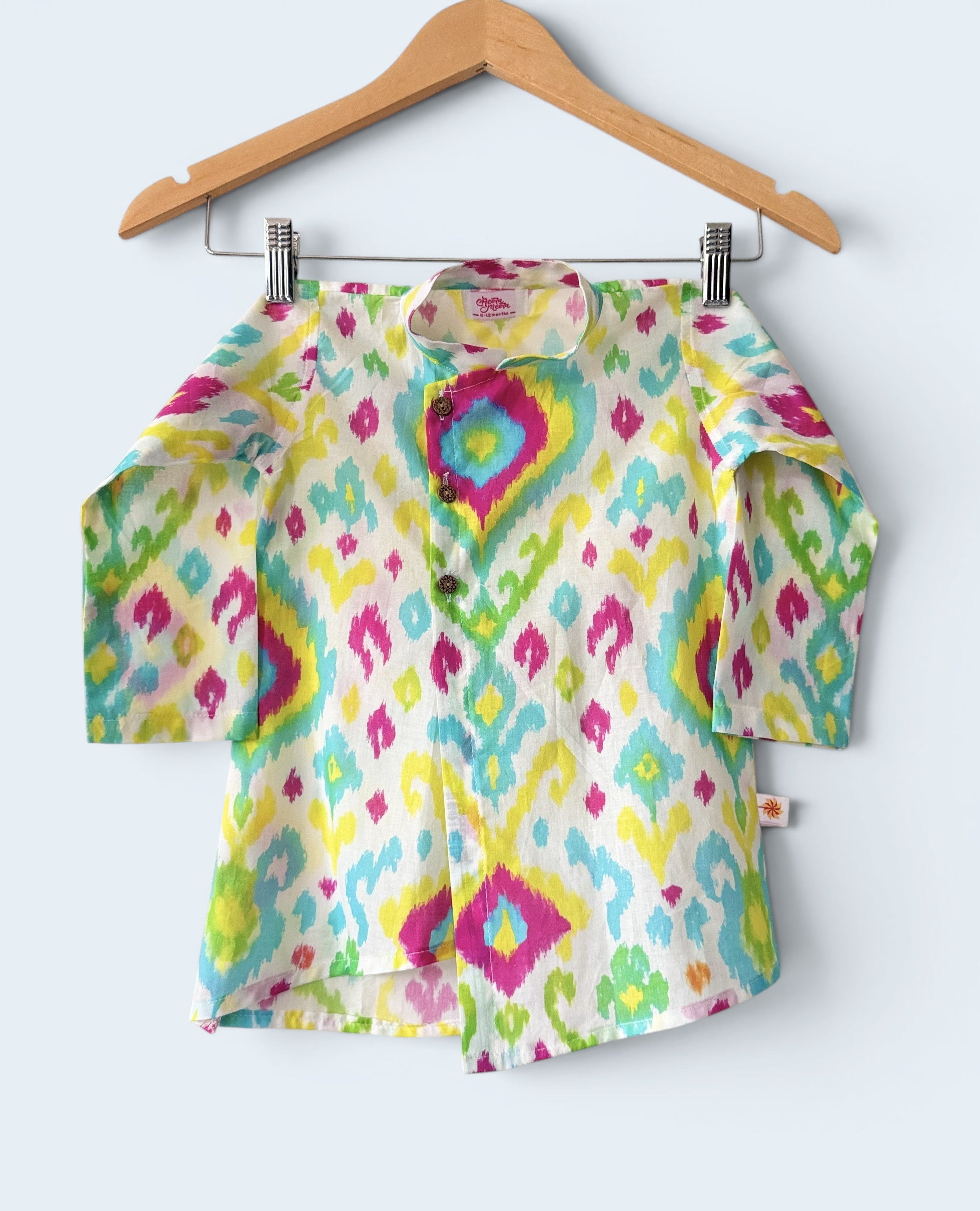 Boys Multi-Color Tie Dye Kurta Pajama Set