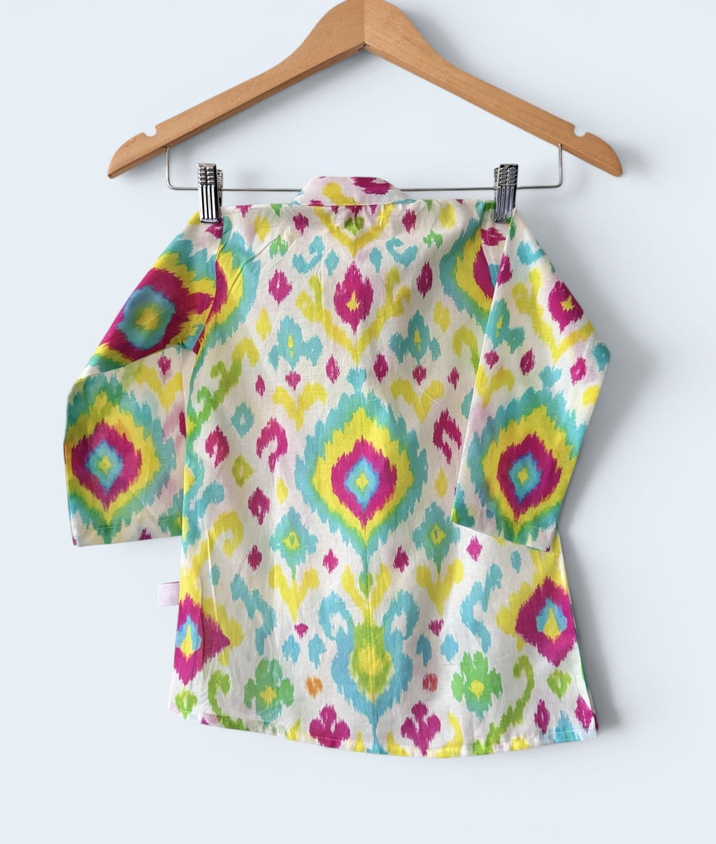 Boys Multi-Color Tie Dye Kurta Pajama Set