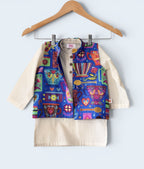 Boys 100% Cotton Kurta Pajama with Printed Bandi Set