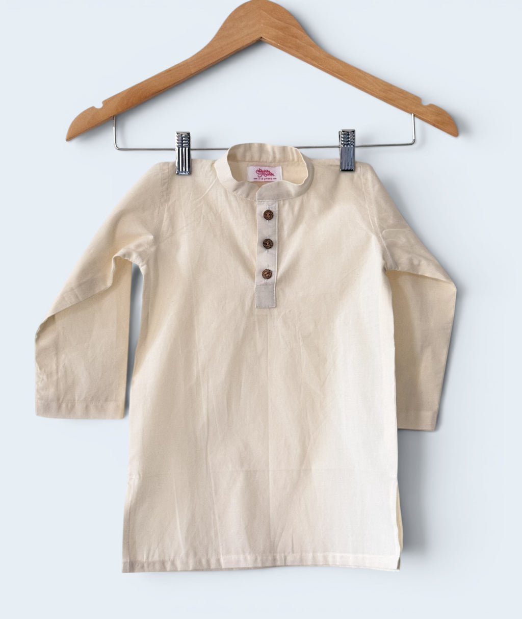 Boys 100% Cotton Kurta Pajama with Printed Bandi Set