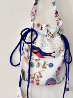 White Printed Gulabo Potli Bag