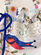 White Printed Gulabo Potli Bag