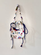 White Printed Gulabo Potli Bag