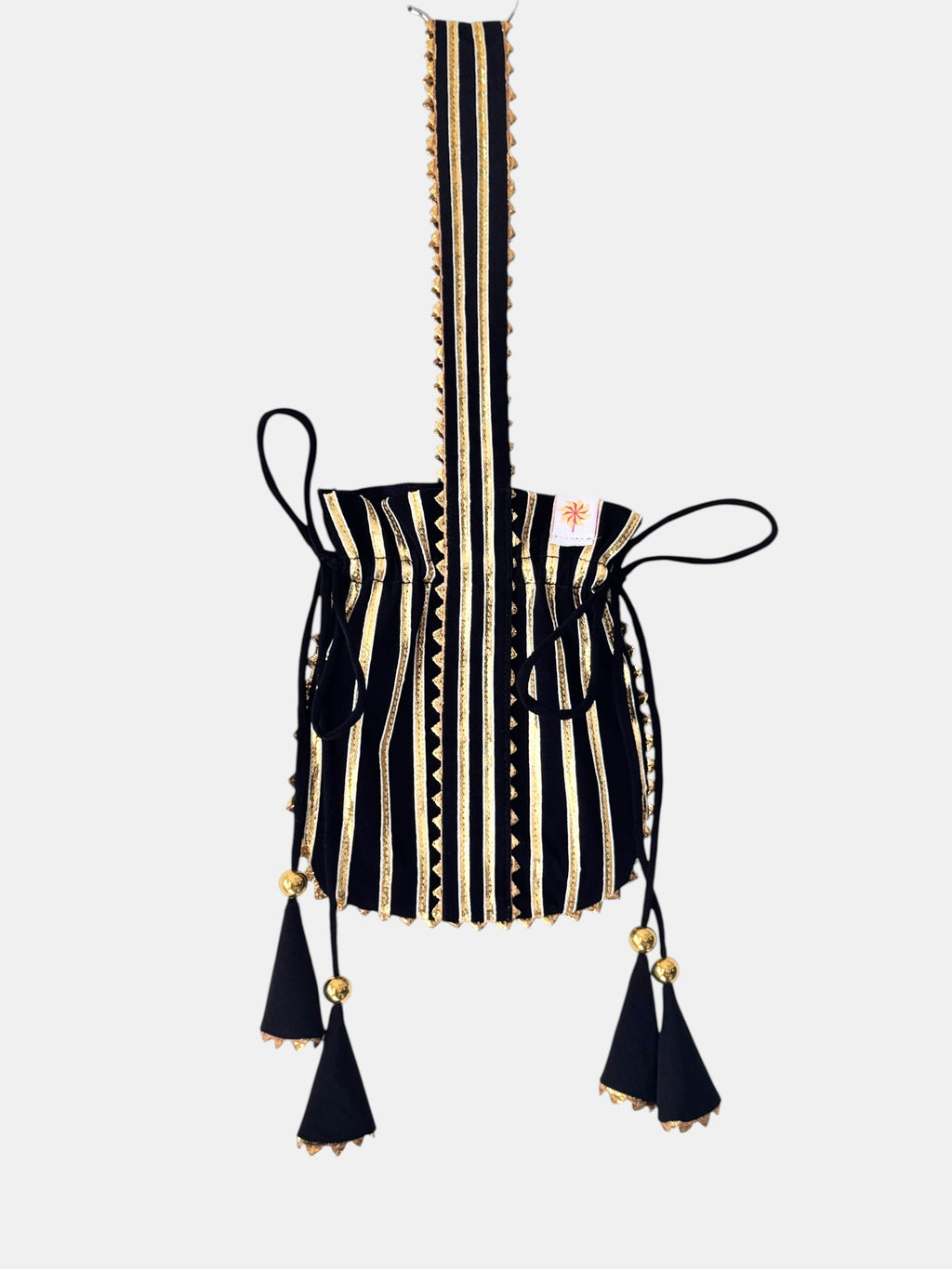 Black Gota Work Potli Bag