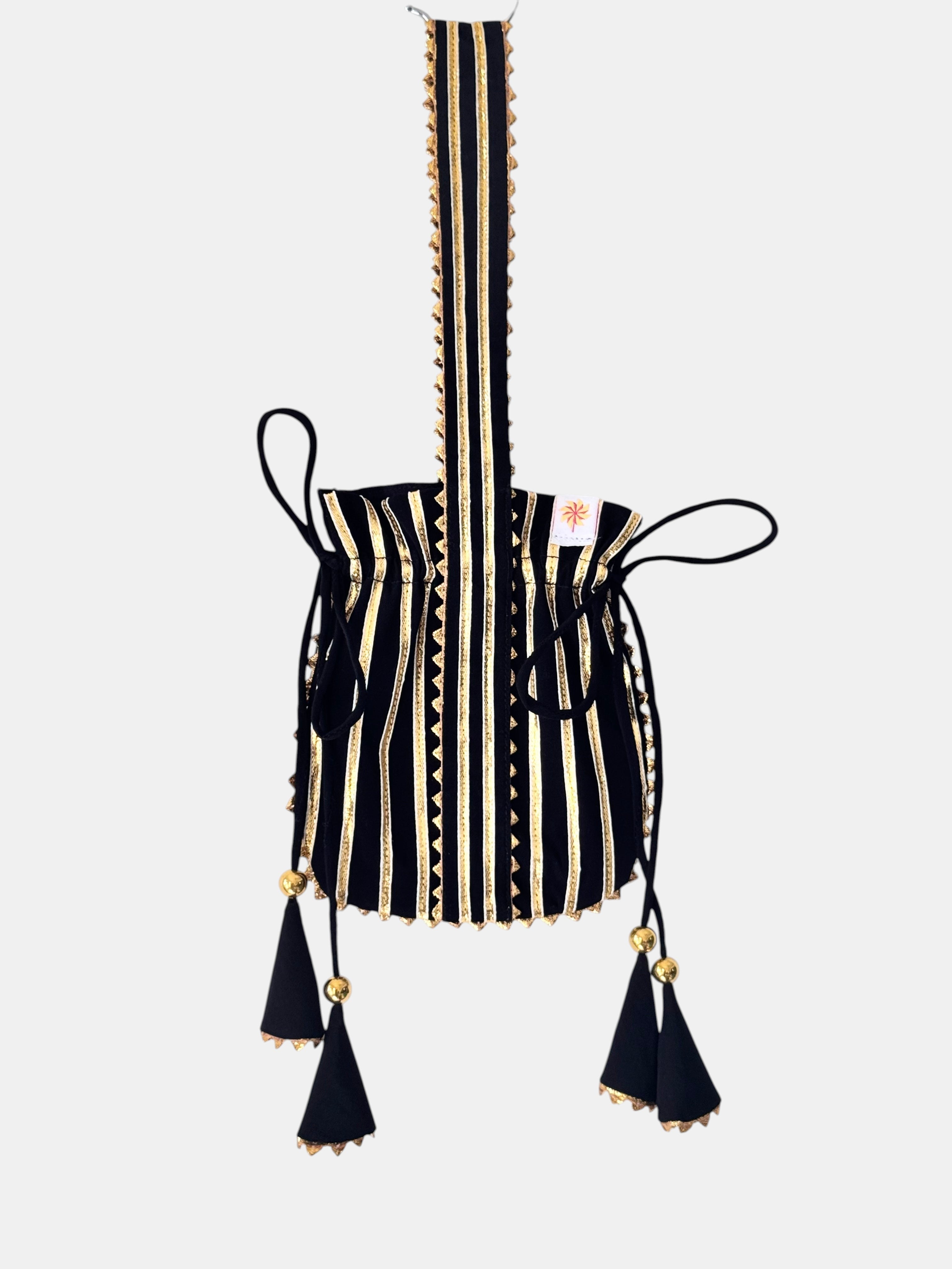 Black Gota Work Potli Bag
