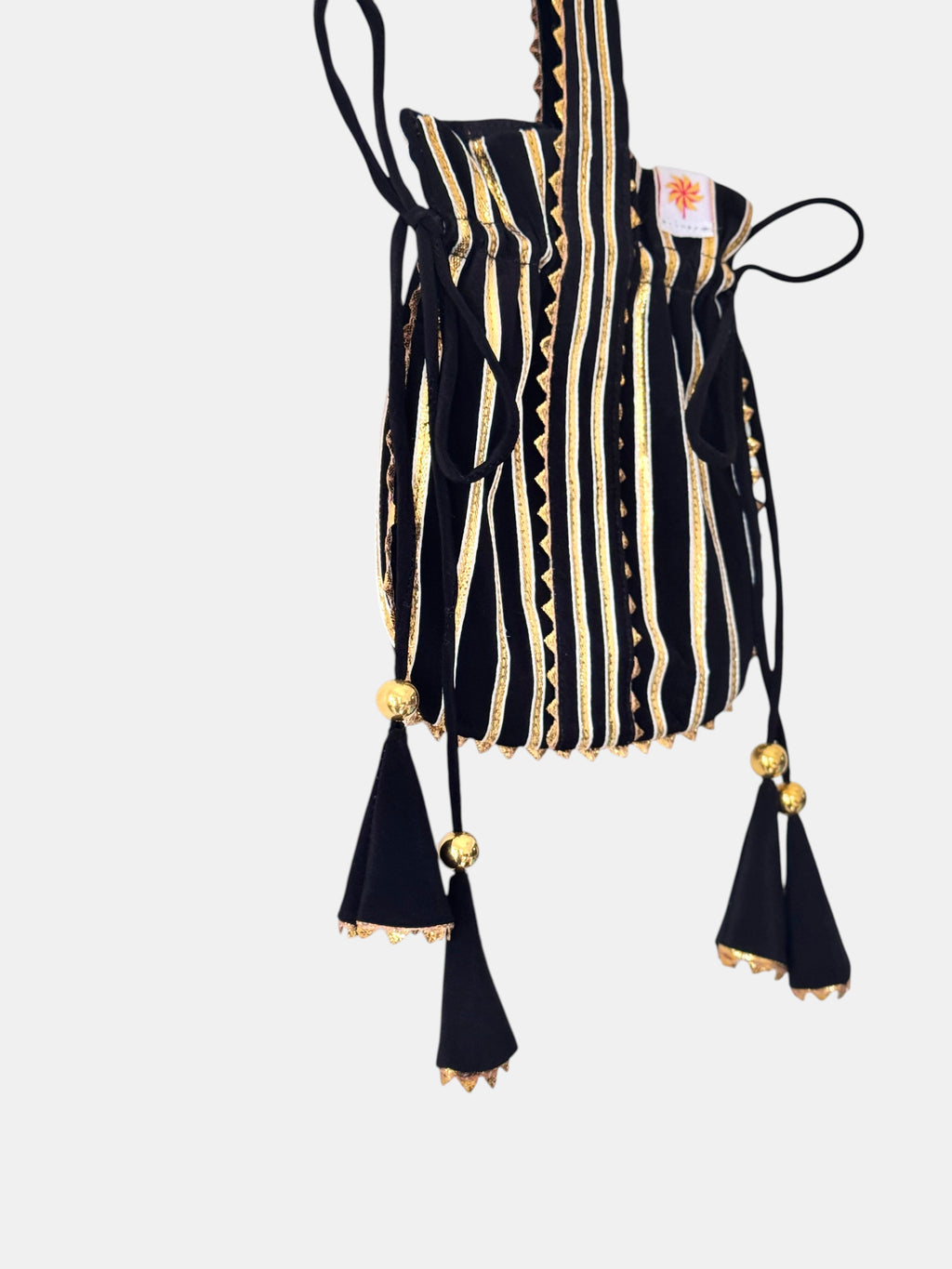 Black Gota Work Potli Bag