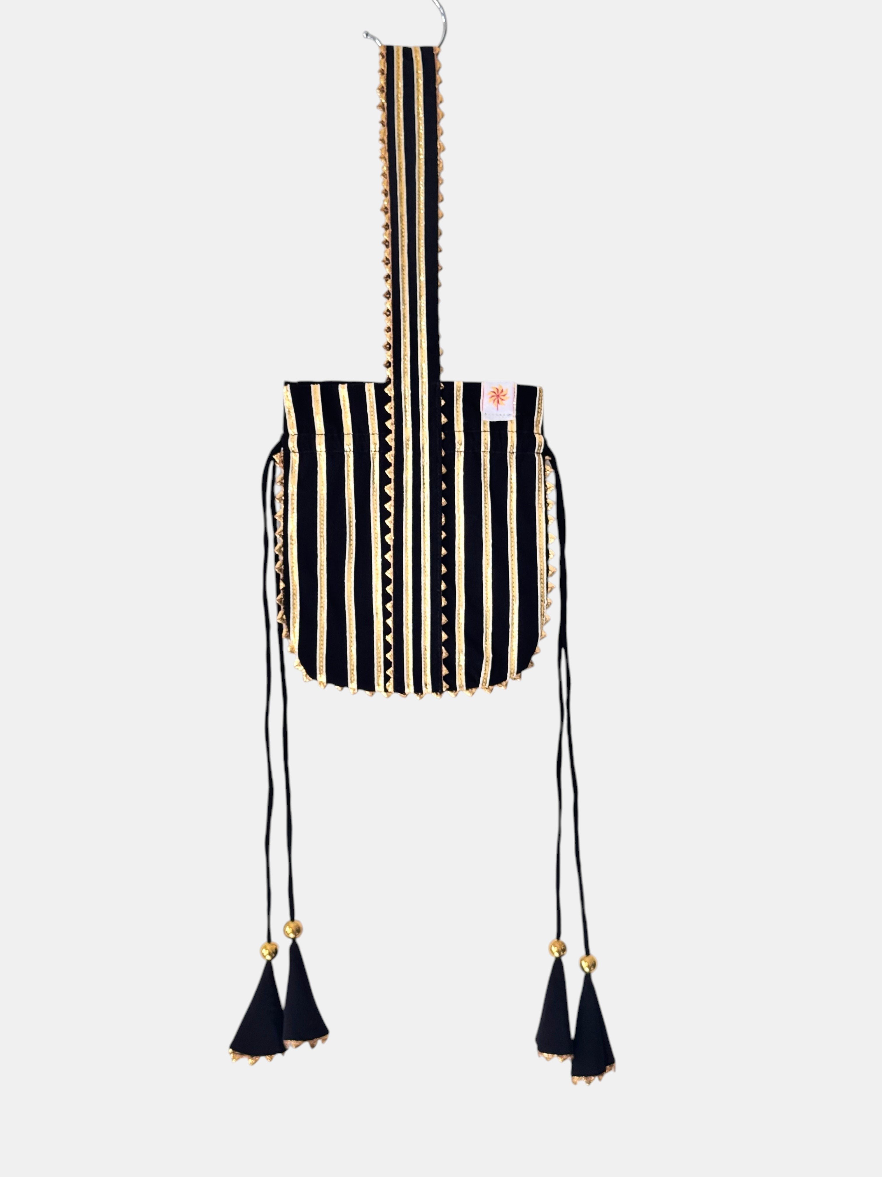Black Gota Work Potli Bag