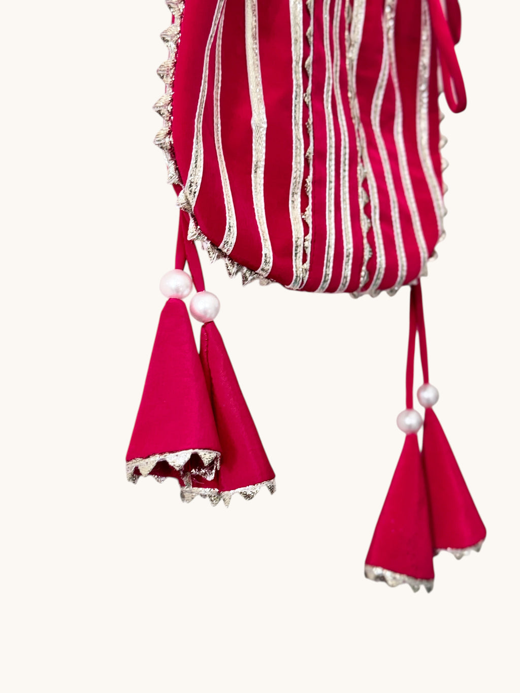 Pink Gota Work Potli Bag