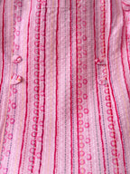 Girls Pink Stripe Kantha Style Barbie-core Farshi Salwar Suit