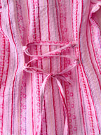 Girls Pink Stripe Kantha Style Barbie-core Farshi Salwar Suit