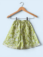 Girls Botanical Print Cotton Kurti & Kalidar Palazzo Set