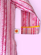 Girls Pink Stripe Kantha Style Barbie-core Farshi Salwar Suit
