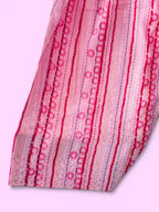 Girls Pink Stripe Kantha Style Barbie-core Farshi Salwar Suit