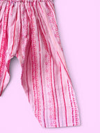 Girls Pink Stripe Kantha Style Barbie-core Farshi Salwar Suit