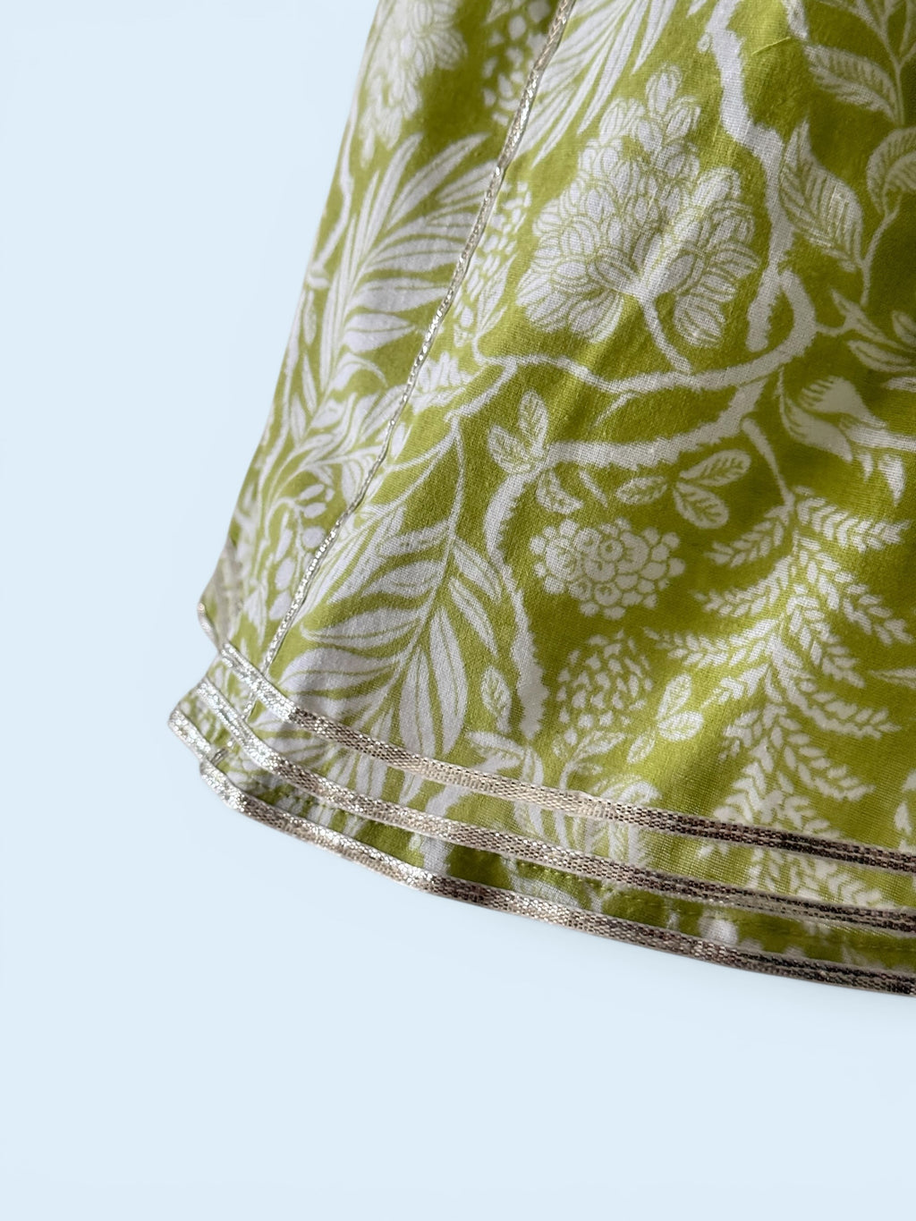 Girls Botanical Print Cotton Kurti & Kalidar Palazzo Set